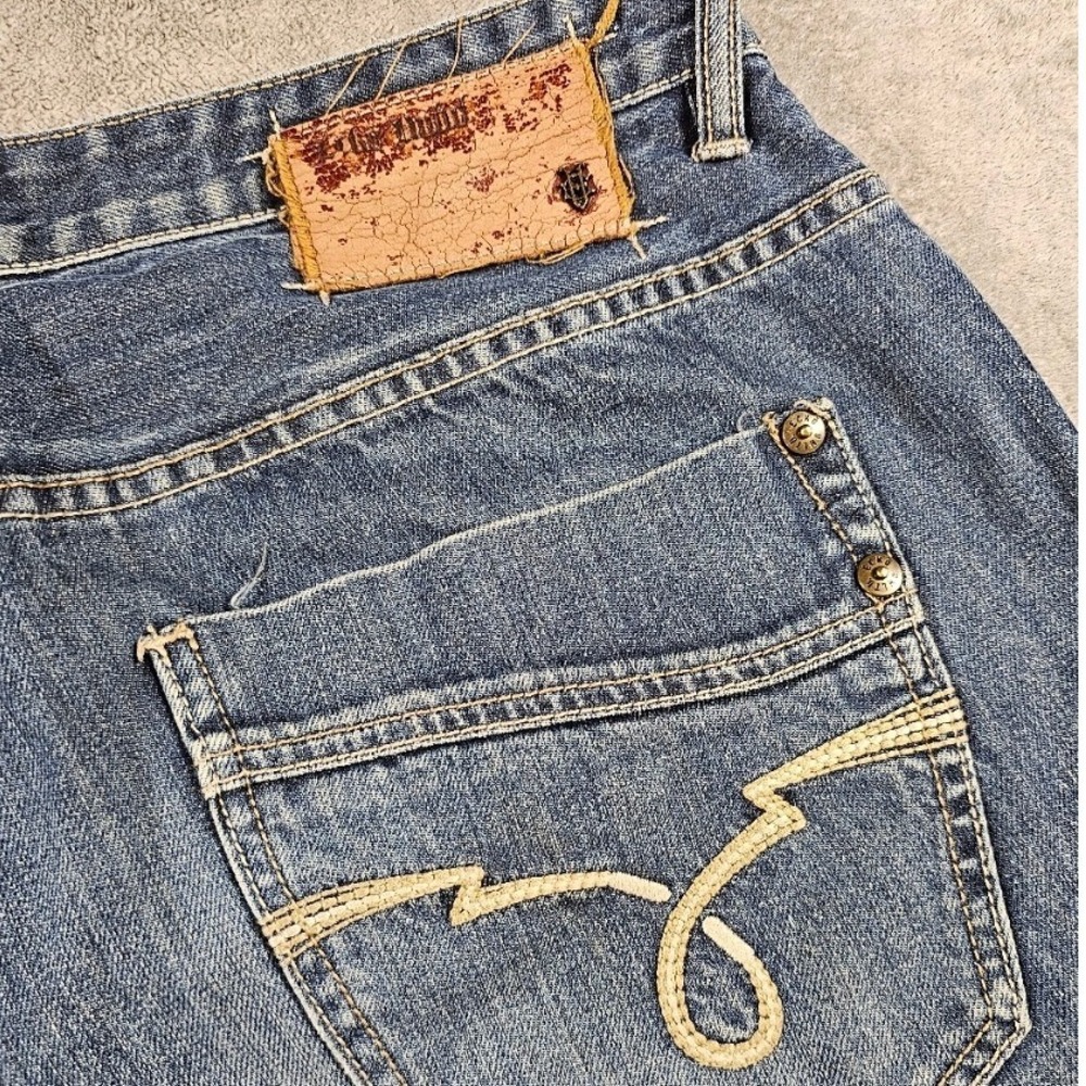 Ecko Unltd Mens Baggy Jeans Blue W36 L32 Vintage Y2K Wide Leg Streetwear Denim